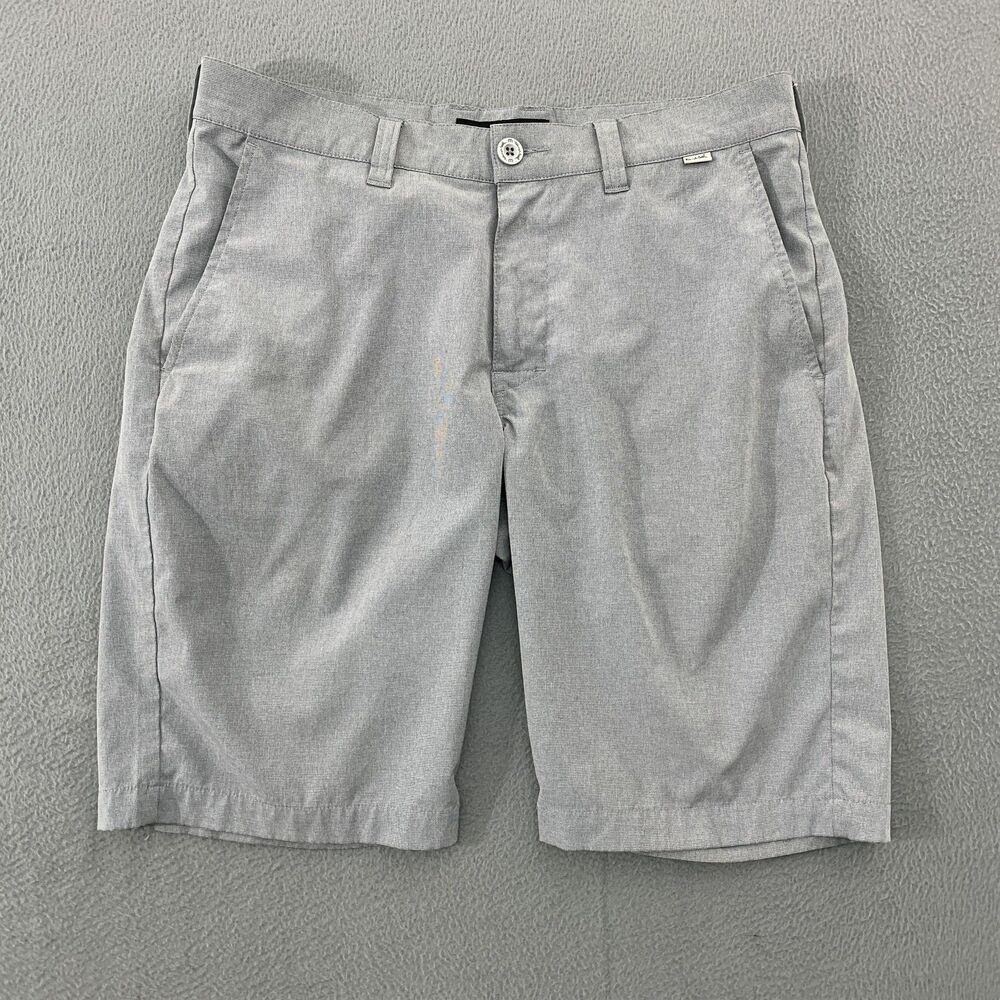 Travis Mathew Shorts Mens 32 Gray Check Stretch Chino Casual Golf Summer